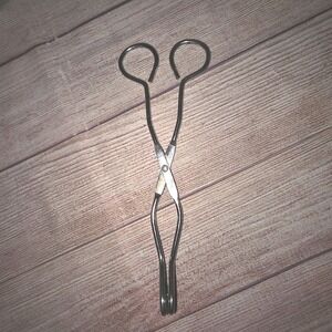 Vtg Ekco Metal Kitchen‎ Tongs 8.5" Round Finger Holes